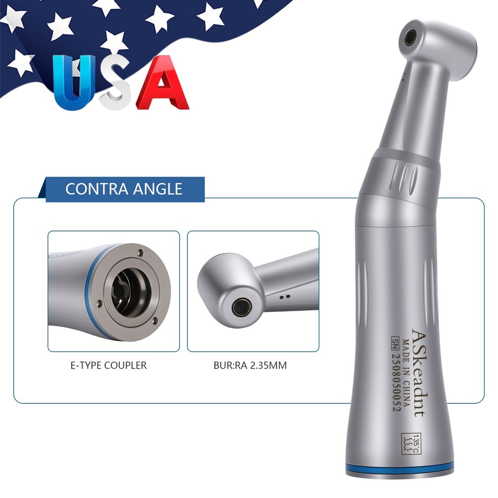 ASK Dental Internal Spray Low Speed Contra Angle Handpiece Push Button E-type