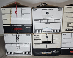 Bankers Box Set 12x24x10 White Moving Storage Books LP Funko Toys Lot of 10