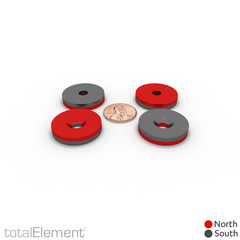 1 x 3/16 Inch Large Neodymium Rare Earth Countersunk Ring Magnets N48 (6 Pack)
