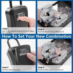 Key Lock Box for Outside-Combination Lockbox for House Key-Portable/Wall Mounted