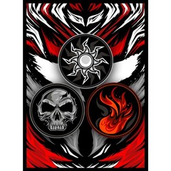 100ct Textured Matte TCG/MTG Card Art Sleeves (White Black Red) White Black Red