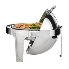 VEVOR 2-Pack Round Roll Top Chafing Dish Set with Full-Size 6Qt Pan Fuel Holder