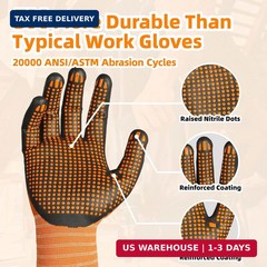 Schwer 3/6/12 Pairs Safety Work Gloves MicroFoam Nitrile Coated, Certified Level