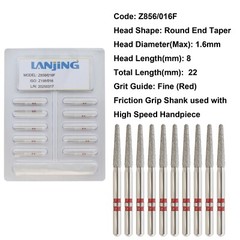 20 Types Zirconia Dental Diamond Burs FG Friction Grip for High Speed Handpiece