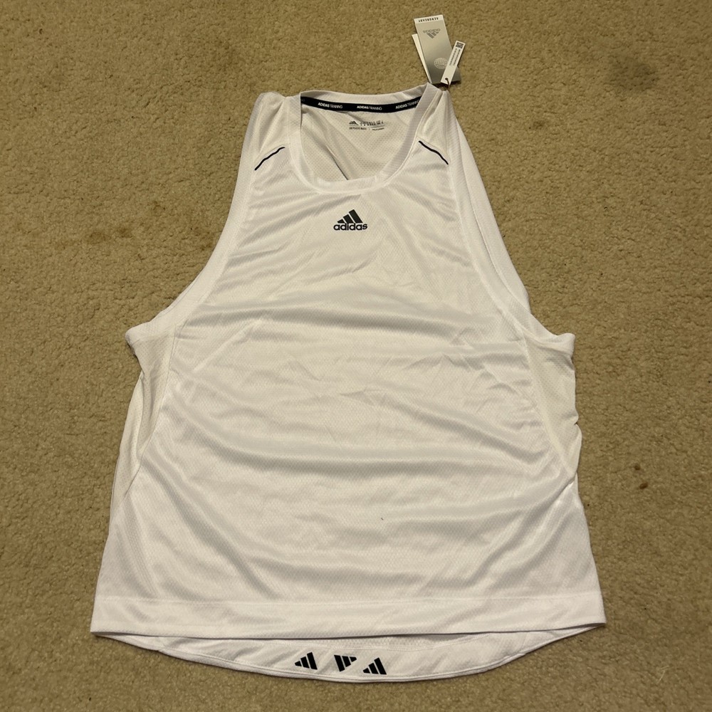 NWT Adidas Men’s High Intensity Spin /Biking Training Tank in White Size Medium