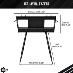 New Skid Steer JCT Hay Bale Spear Attachment Bobcat CAT CASE Deere