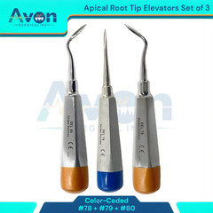 3 Count Apical Root Tip Picks, Dental Tooth Extraction Elevators #78, #79, #80