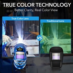 TRQWH True Color Auto-Darkening Welding Helmet Shade 9-13 & Welding Helmet Bib