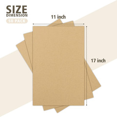 Golden State Art, 50 Pack 11X17 Corrugated Cardboard Sheets Cardboard Inserts Fl