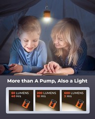ETENWOLF AIR 3 Air Pump for Inflatables with 2600 mAh Battery & Camping Light…