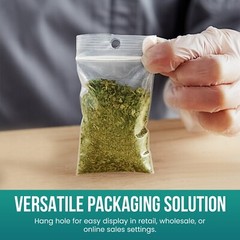 HANG HOLE HEAVY DUTY 4 Mil Clear Zip Seal Bags Reclosable Top Lock Plastic