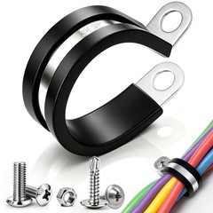 40PCS 3/4 Inch Cable Clamps 304 Stainless Steel Rubber Cushion Insulated Wire…