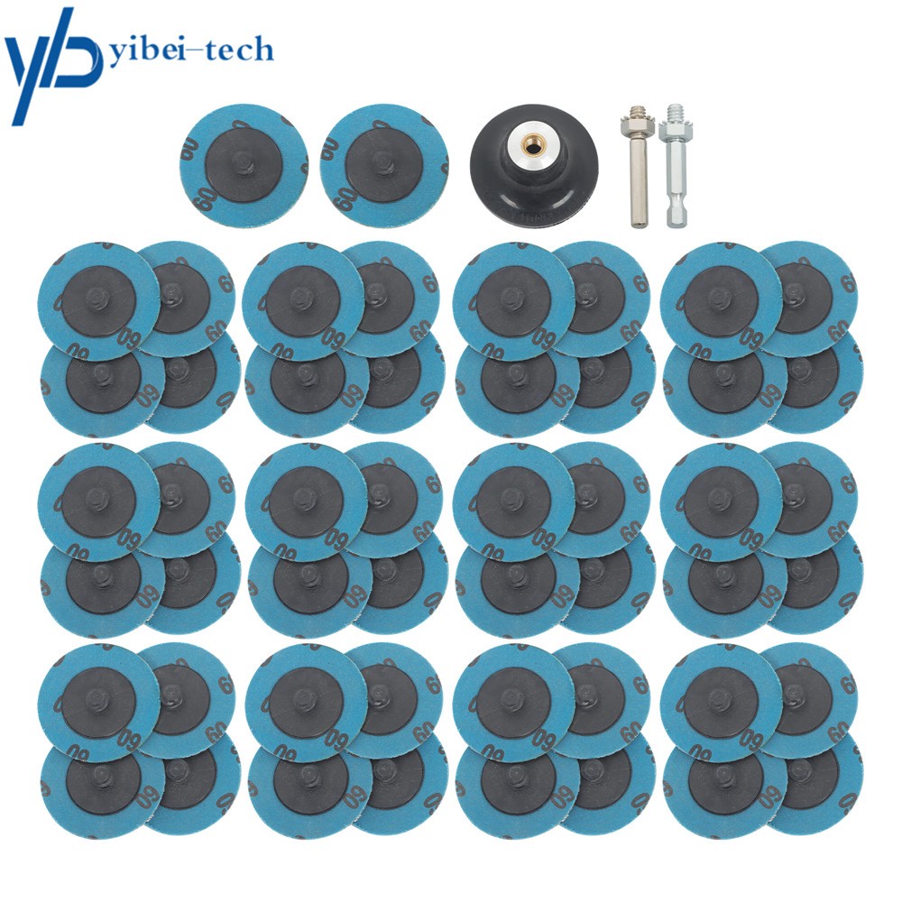 50× 60 Grit 2″ roll Lock Quick Change Discs Set Sanding Discs Maximum 23,000 RPM