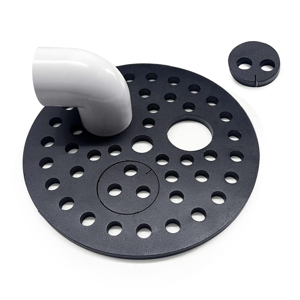 6-1/2 inch Drain Cover with Integrated Ports, Floor Drain with Removable Roun…