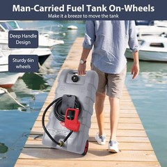 15 Gallon Fuel Caddy Portable Gas Fuel Tank,Gas Can with Manual Transfer Nozzle