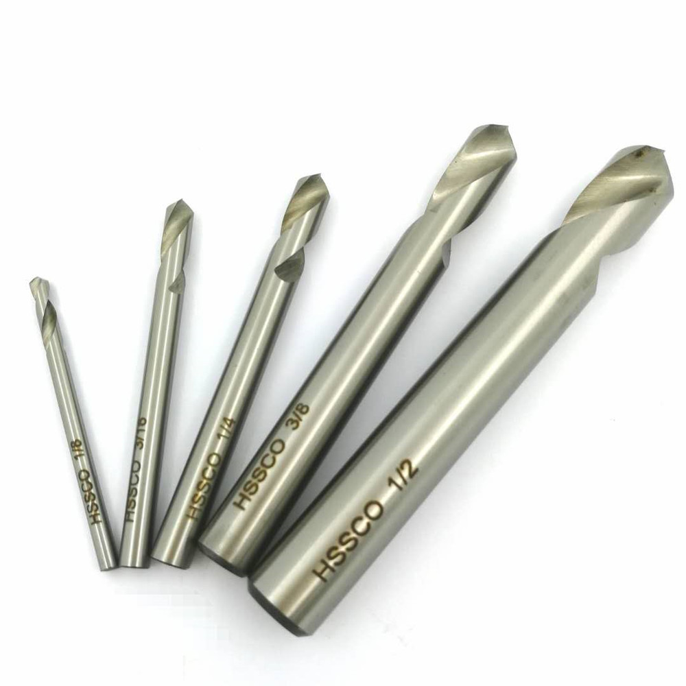 5 Pc Set NC Spotting Drill 8% Cobalt HSS 1/8 to 1/2″ 90 Degree CNC Machine