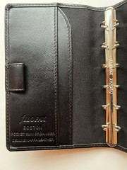 Filofax Boston Pocket Slim Organizer Black Deluxe Nappa Leather EUC