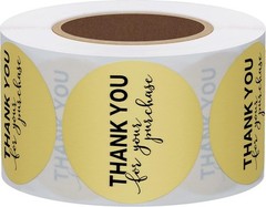 Hybsk Gold Foil Thank You for Your Purchase Stickers 1.5″ Round small,