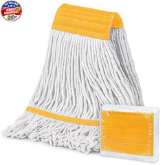 (1PK) Commercial Mop Head Replacement 16 oz, Heavy 15.5 Oz, Yellow 1 Pack