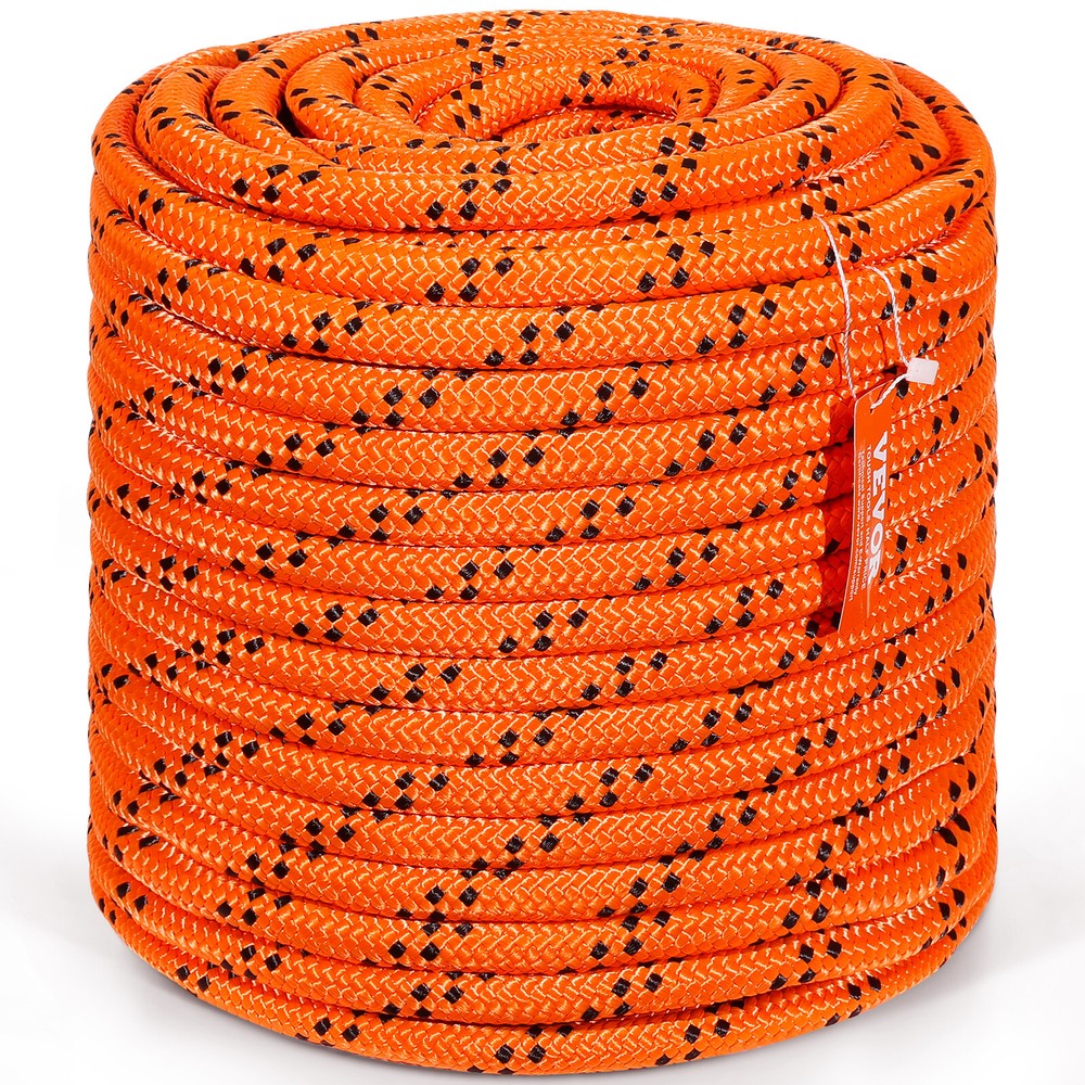 VEVOR Arborist Tree Climbing Rope Double Braid Polyester 3/4″ x 220′ 24-Strand