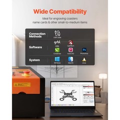 Uimoso 45W CO2 Laser Engraving Machine with 12 x 8 in Work Area
