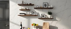 10 Pack – 10 Inch Black Hidden L Shelf Bracket Iron Floating Shelf Brackets