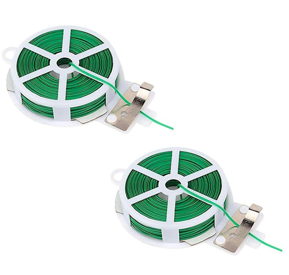 YIKANGHENG Garden Wire with Cutter, 2 Pcs Total 656 Feet/ 200 Meter Soft Iron…