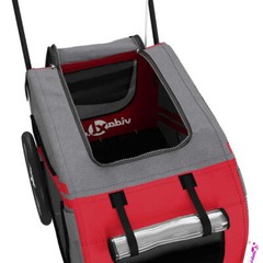 Pet Bike Trailer Red and black Oxford fabric, iron, PVC Medium