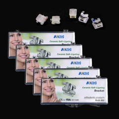 Dental Orthodontic Ceramic self-ligating Bracket roth 022 345 hooks 20pcs/kit US