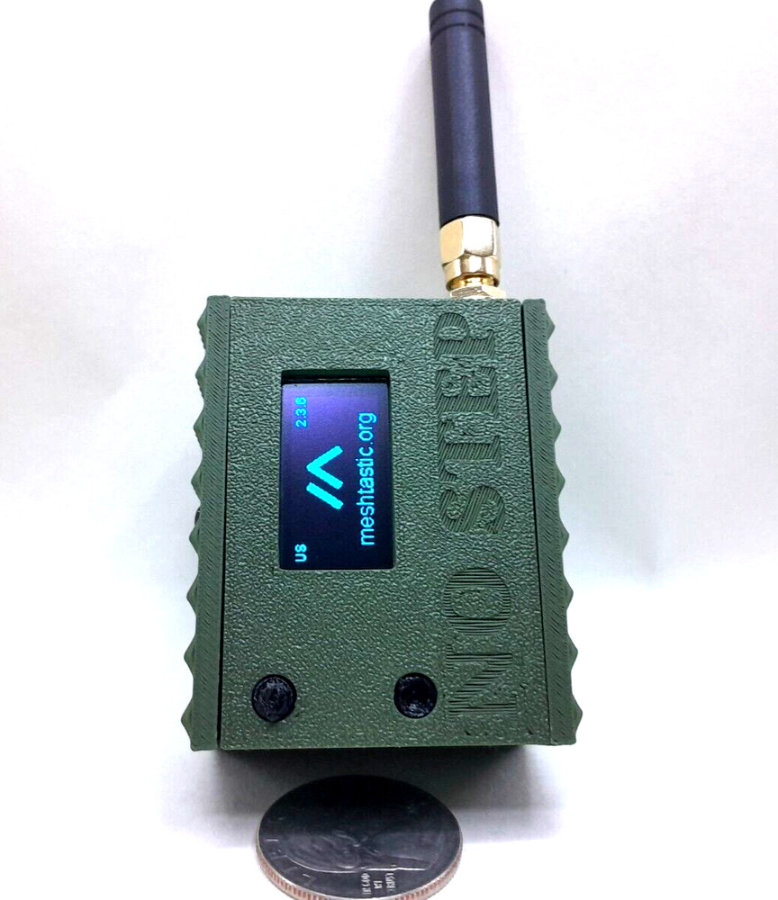 Meshtastic case Heltec V3 node case Holds 2000mah batt holds 3D printed GREEN