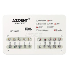 20X AZDENT Mini Brackets de ortodoncia dental Brace Roth/MBT 022/018 Ganchos 345