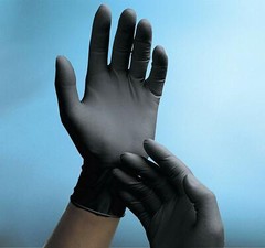 Adenna PHM916 Phantom Latex Powder Free Exam Gloves, Large, Black Case/10