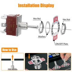 3pcs 6Pin Heavy Duty Momentary DPDT ON/OFF/ON Toggle Switch 20A 125V Waterproof