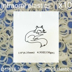 10x Dental Orthodontic Intraoral Latex Elastics Rubber Teeth Fox Ø1/4″