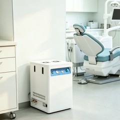 Compresor Aire Dental Silencioso 40L Caja Insónica Ruedas Sin Aceite 155L/min