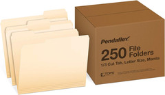 File Folders Letter Size 1/3 Cut Manila 250 per Box (752250) 3 Tab Position