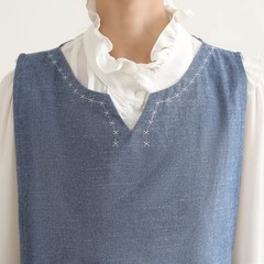 Denim Cotton Apron Sleeveless Big Size Aprons Button with Pocket Kitchen Cook…