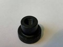 1″ Black Oxide Steel Knurled Knob, 1/4-20 Threaded Through-Hole KKT-12A