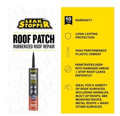 (2 pack) Leak Stopper Roof Patch, Black, 10 oz Tube