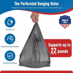 2000 Gray T-Shirt Bags 1/6 12″ x 6.5″ x 21″, Plastic Grocery Shopping Bags