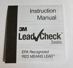 3M Lead Check Instant Lead Testing Swab Kit. Contains 8 Swabs. NEW