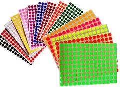 Royal Green Small Dots Colors Circles Stickers 3/8 Inch Round 10mm Labels