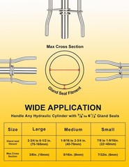 Hydraulic Seal Installation Tools, Hydraulic Cylinder Piston Repair Seal Kit, U-