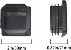 2 Inch (50 Mm) Square Plastic Plugs Tubing End Caps for Square Tubing Post (4 Pa