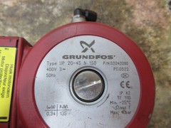2004 CHARMILLES 2030 GRUNDFOS TYPE UP 20-45 N 150 P/N 52042090 PUMP