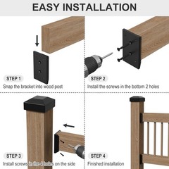 Deck Railing Bracket Connectors,20pcs Kit,2×4,Brackets for Connection of Wood…