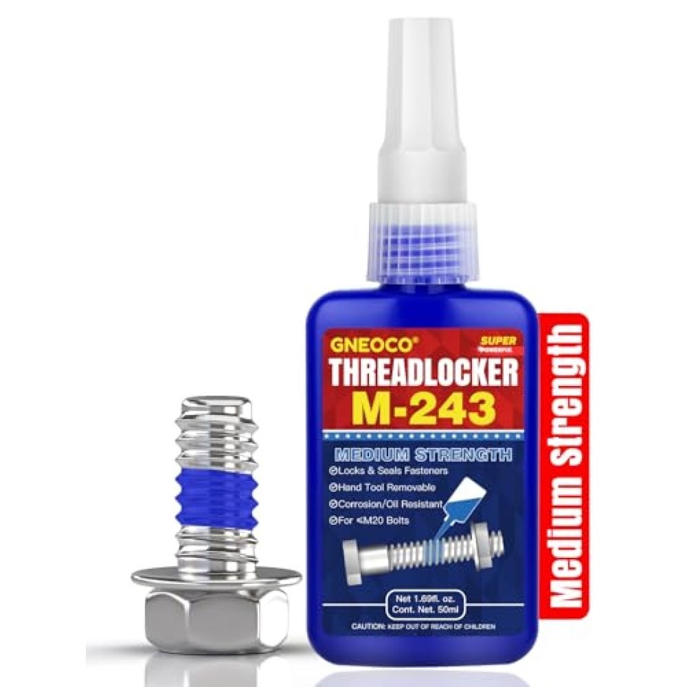 Threadlocker Blue, Thread Lock Medium Strength Lock Tight for Nuts, Bolts, Faste