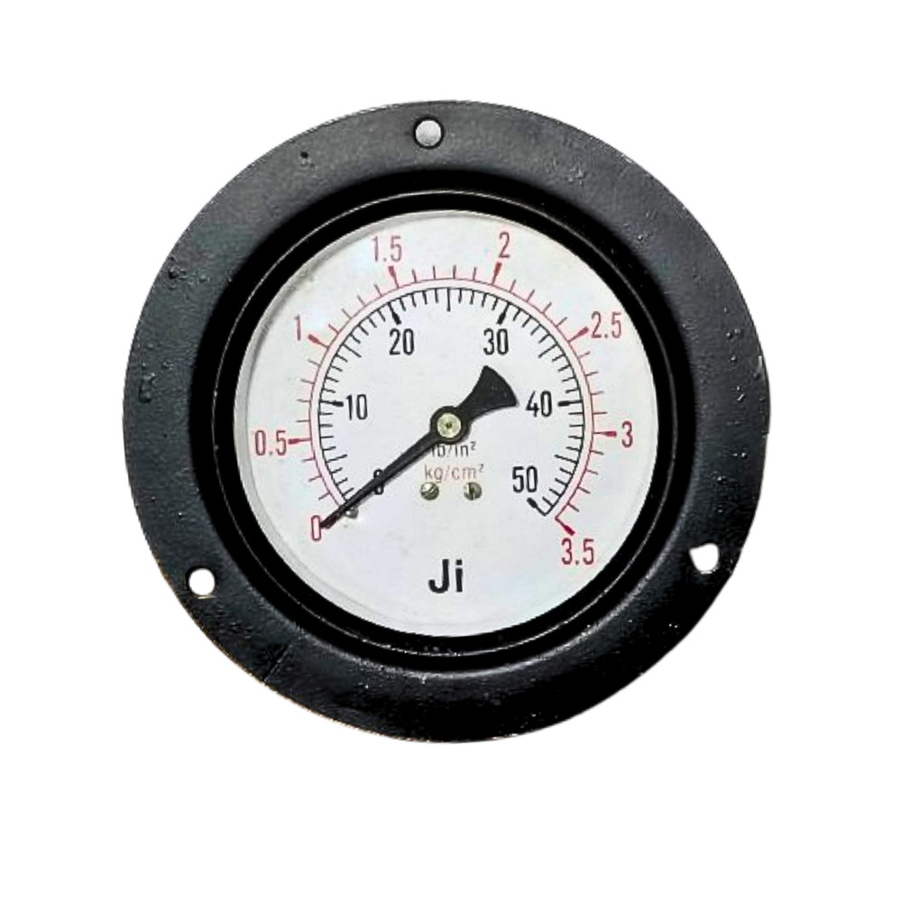 “Ji” Commercial Pressure Gauge, 4″ Dial, 0-3.5 Kg/Cm², Back Entry, MS Body