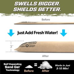 Flood Hero 3 ft Water Activated Sandbags – 2 Pack Flood Bag Barriers for Home