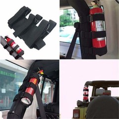 Adjustable Extinguisher Mount Strap Oxford Cloth Car Roll Bar Fire Extinguisher